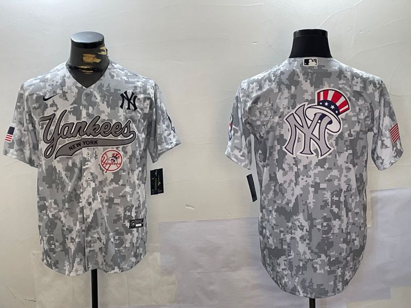 Men New York Yankees Blank Camo Joint Name 2024 Nike MLB Jersey style 8